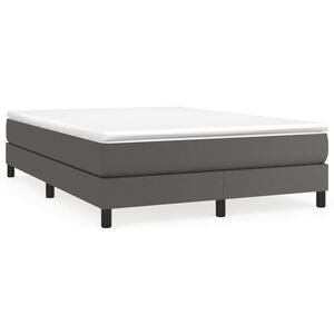 vidaXL Sommier &agrave; lattes de lit avec matelas Gris 140x200 cm Similicuir