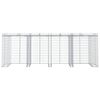 vidaXL Mur de gabion pour poubelle 350x91x120 cm fer galvanis&eacute;