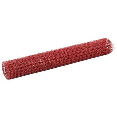 vidaXL Grillage Acier avec revêtement en PVC 10x1 m Rouge