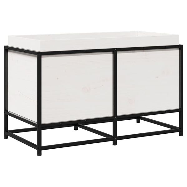 vidaXL Jardinière blanc 80x40x50 cm bois de pin massif