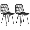 vidaXL Chaises de jardin lot de 2 Noir 48x62x84 cm Résine tressée