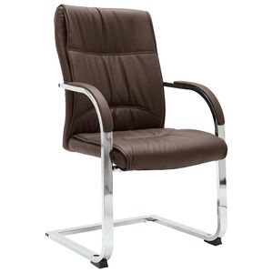 vidaXL Chaise de bureau cantilever Marron Similicuir