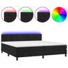 vidaXL Sommier à lattes de lit avec matelas et LED Noir 200x200 cm