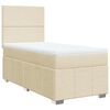 vidaXL Sommier &agrave; lattes de lit avec matelas Cr&egrave;me 80x200 cm Tissu