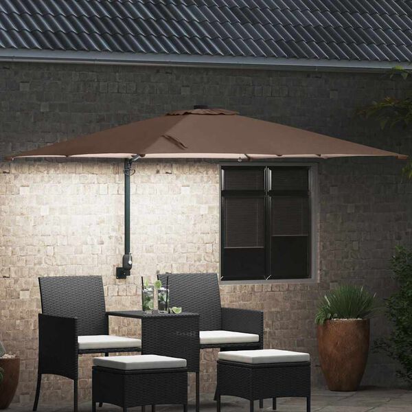 vidaXL Parasol de jardin Taupe 248,5 x 247,5 x 160 cm