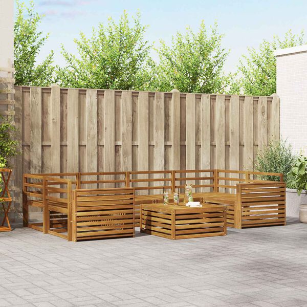 vidaXL Ensemble de canap&eacute;s d'ext&eacute;rieur 7 pcs Naturel