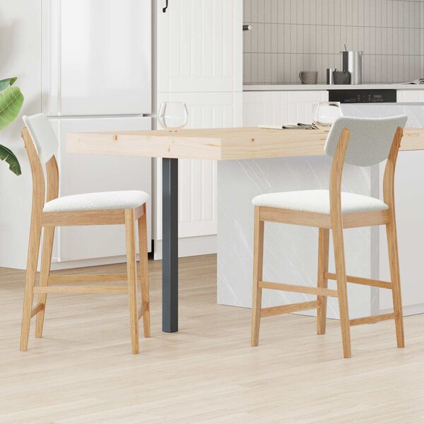 vidaXL Chaises de salle &agrave; manger 2 pcs Naturel 48 x 49 x 95 cm