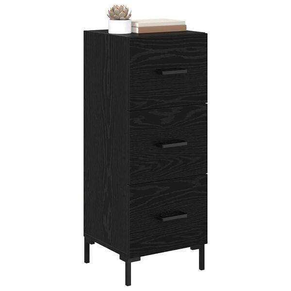 vidaXL Buffet Ch&ecirc;ne noir 34,5 x 34 x 90 cm Bois d'ing&eacute;nierie
