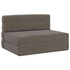 vidaXL Matelas de canap&eacute; pliable Gris clair 70 x 80 x 60 cm Tissu