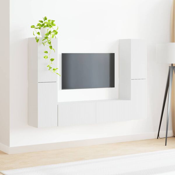 vidaXL Ensemble meuble TV 6 pcs Blanc Bois d'ing&eacute;nierie