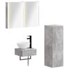 vidaXL Ensemble d'armoire de salle de bain 3 pc Gris b&eacute;ton