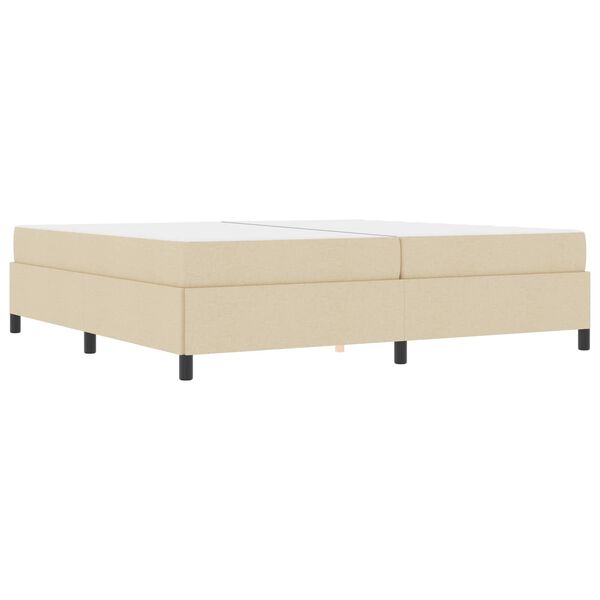 vidaXL Lit &agrave; ressorts avec matelas Cr&egrave;me 200 x 200 cm tissu