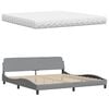 vidaXL Lit avec matelas gris clair 200x200 cm tissu