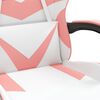 vidaXL Chaise de jeu pivotante Blanc et rose Similicuir