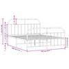 vidaXL Cadre de lit métal sans matelas et pied de lit blanc 135x190 cm