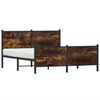 vidaXL Cadre de lit en métal sans matelas chêne fumé 150x200 cm