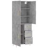 vidaXL Buffet haut Gris b&eacute;ton 69,5x34x180 cm Bois d'ing&eacute;nierie