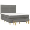 vidaXL Sommier &agrave; lattes de lit avec matelas Gris fonc&eacute; 140x190cm Tissu