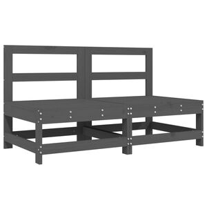 vidaXL Canap&eacute;s centraux de jardin 2 pcs gris bois de pin massif
