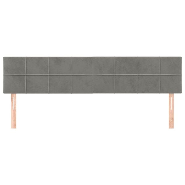 vidaXL T&ecirc;tes de lit Gris clair 180x5x78/88 cm Velours