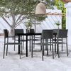 vidaXL Ensemble à manger de jardin 7 pcs Noir