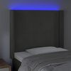 vidaXL T&ecirc;te de lit &agrave; LED Gris fonc&eacute; 83x16x118/128 cm Velours