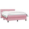 vidaXL Sommier &agrave; lattes de lit avec matelas rose 140x220 cm velours