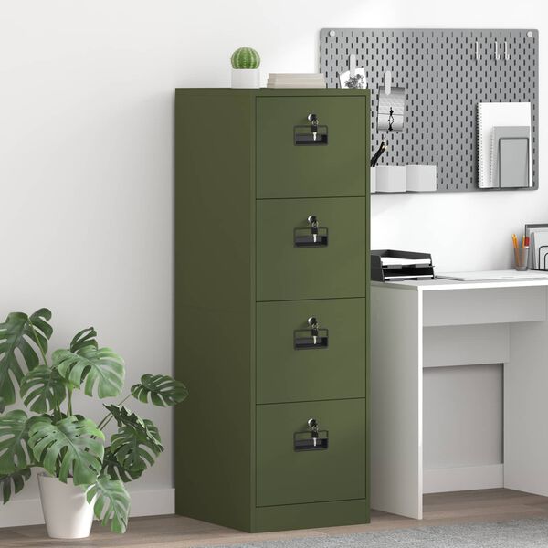 vidaXL Cabinet de Dossier 2 pcs Vert olive 44 x 50 x 139 cm