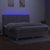 vidaXL Sommier &agrave; lattes de lit matelas et LED Gris clair 200x200 cm
