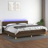 vidaXL Sommier &agrave; lattes de lit matelas et LED Marron fonc&eacute; 200x200 cm