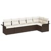 vidaXL Ensemble de canap&eacute; de jardin 6 pc Marron polyrotin
