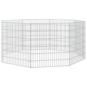 vidaXL Enclos pour animaux en libert&eacute; 8 panneaux 54x60cm fer galvanis&eacute;