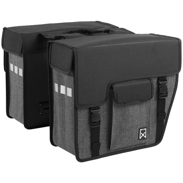 Willex Sacoches de v&eacute;lo 33 L Noir et gris Oblique 10713