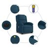 vidaXL Fauteuil inclinable de massage &eacute;lectrique bleu velours