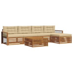 vidaXL Ensemble de canap&eacute;s d'ext&eacute;rieur 6 pcs Naturel et Beige