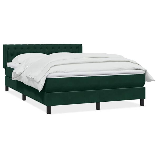 vidaXL Sommier &agrave; lattes de lit et matelas vert fonc&eacute; 160x220cm velours