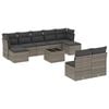vidaXL Salon de jardin avec coussins 10 pcs gris r&eacute;sine tress&eacute;e