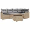 vidaXL Ensemble de canap&eacute; de jardin 6 pc Beige polyrotin