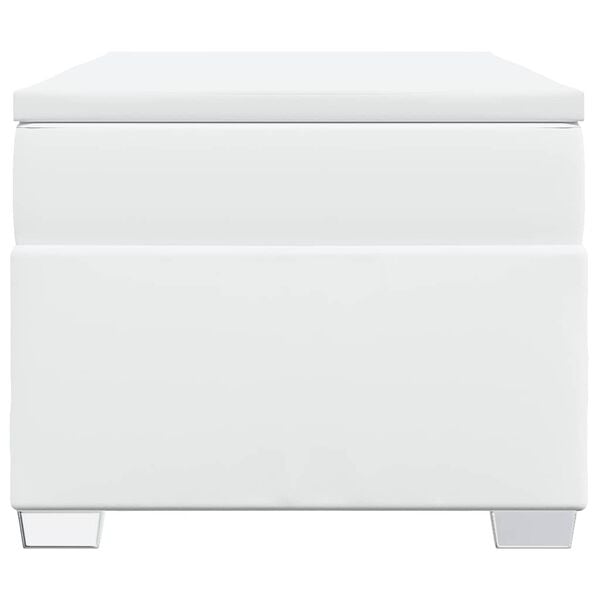 vidaXL Sommier &agrave; lattes de lit avec matelas Blanc 90x200 cm Similicuir