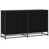 vidaXL Buffet Ch&ecirc;ne noir 134 x 35 x 76 cm Bois d'ing&eacute;nierie