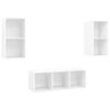 vidaXL Ensemble de meubles TV 3 pcs Blanc brillant Bois d'ing&eacute;nierie