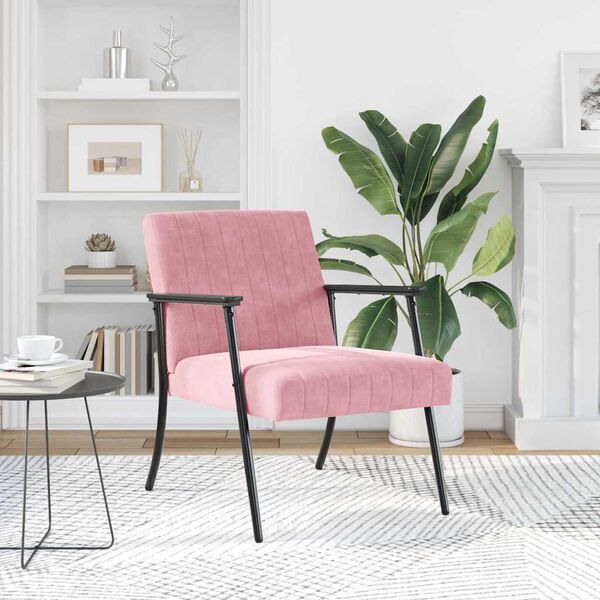 vidaXL fauteuil Rose 59 x 75 x 78 cm Velours