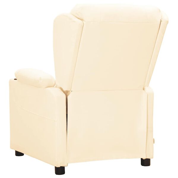vidaXL Fauteuil Cr&egrave;me Similicuir