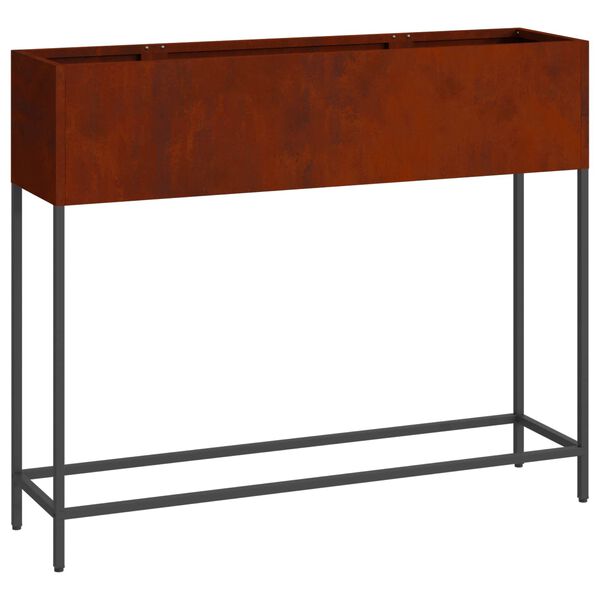 vidaXL Bac de jardin sur&eacute;lev&eacute; Rouill&eacute; 100 x 26 x 82 cm Acier patin&eacute;
