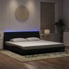 vidaXL Cadre de lit avec LED sans matelas Hanko noir 200x200 cm velours