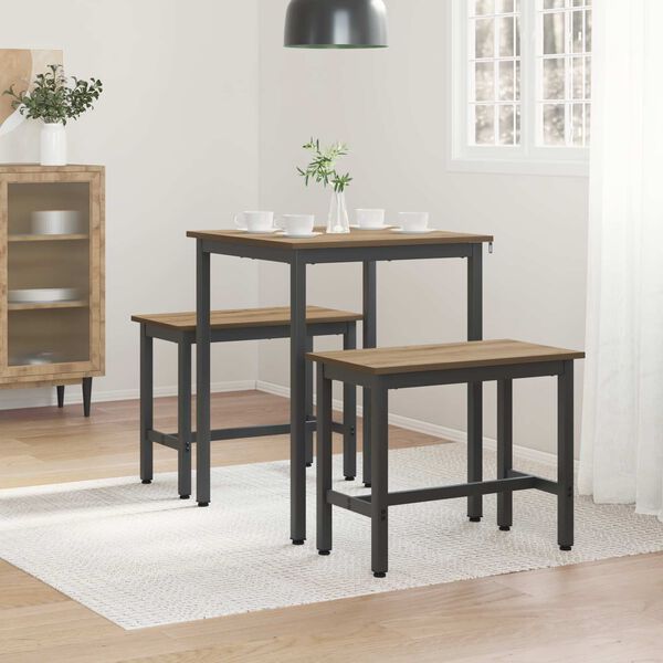 vidaXL Table de salle &agrave; manger / Table de repas M&Eacute;TAL