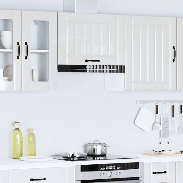vidaXL Armoire murale de cuisine Lucca blanc brillant bois ing&eacute;nierie