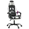 vidaXL Chaise de jeu avec repose-pied Noir et blanc Similicuir