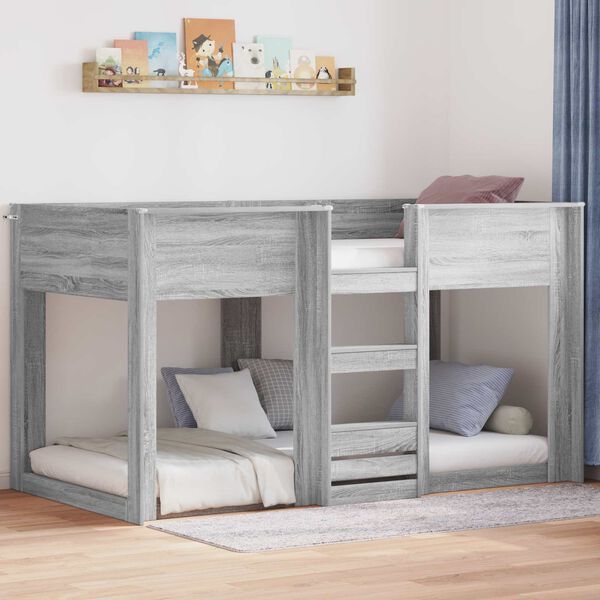 vidaXL Lit Superpos&eacute; pour Enfants Gris Sonoma 75 x 190 cm