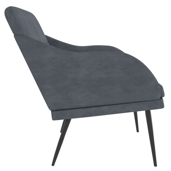 vidaXL Banc Gris foncé 110x76x80 cm Velours